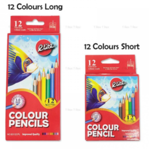 Product Highlight Smooth Coloring Improved Quality 3.0mm Lead 12 Colours Come In A Box Brand: Elite Model: E012CPS / E012CPL Quantity: 1 box Size: 12 Colours (Short) 12 Colours (Long)
