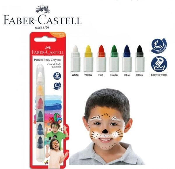 Faber Castell Perfect Body Crayons (6's) / Face & Body Crayon / Body Painting / Perfect Crayons / Faber Castell