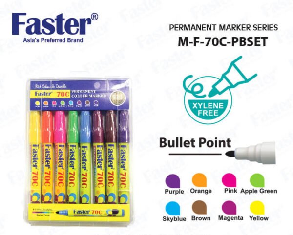 Faster Permanent Marker Set 70C M-F-70C-PBSET 8colors